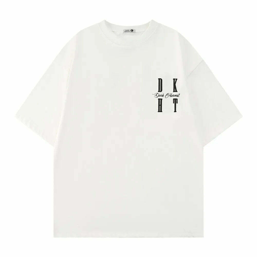 DARK HARVEST 'DKHST' Logo Tee - Y2K Aesthetic Fashion, Grunge & Coquette Vibes