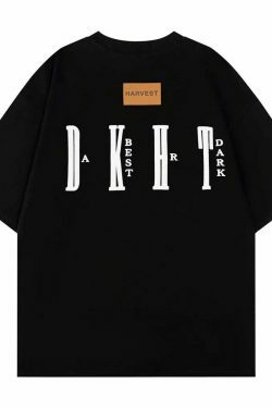 DARK HARVEST 'DKHST' Logo Tee - Y2K Aesthetic Fashion, Grunge & Coquette Vibes