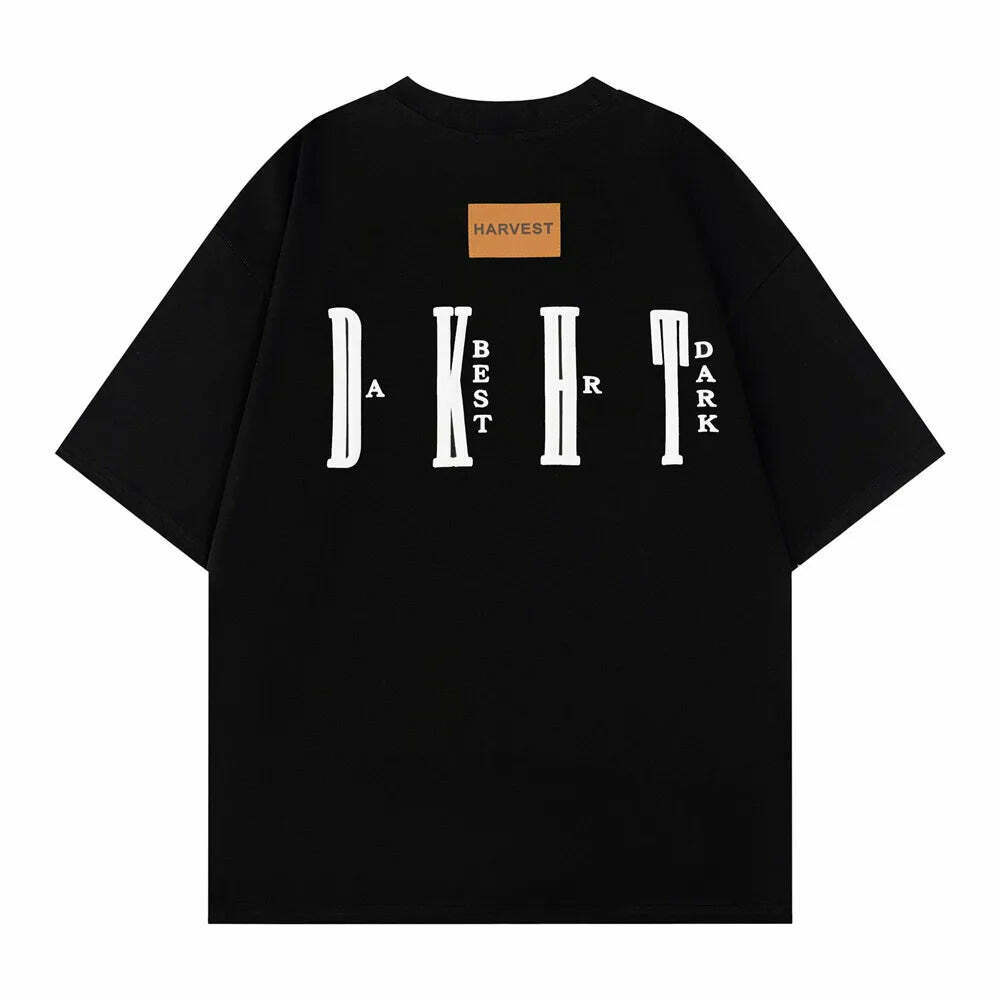 DARK HARVEST 'DKHST' Logo Tee - Y2K Aesthetic Fashion, Grunge & Coquette Vibes