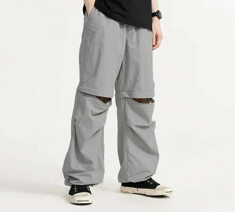 Detachable Waterproof Nylon Shorts/Trousers for Y2K Fashion Enthusiasts