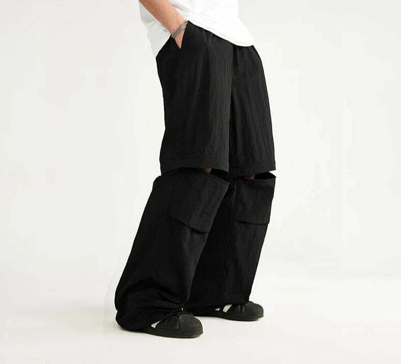 Detachable Waterproof Nylon Shorts/Trousers for Y2K Fashion Enthusiasts
