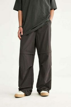 Detachable Waterproof Nylon Shorts/Trousers for Y2K Fashion Enthusiasts