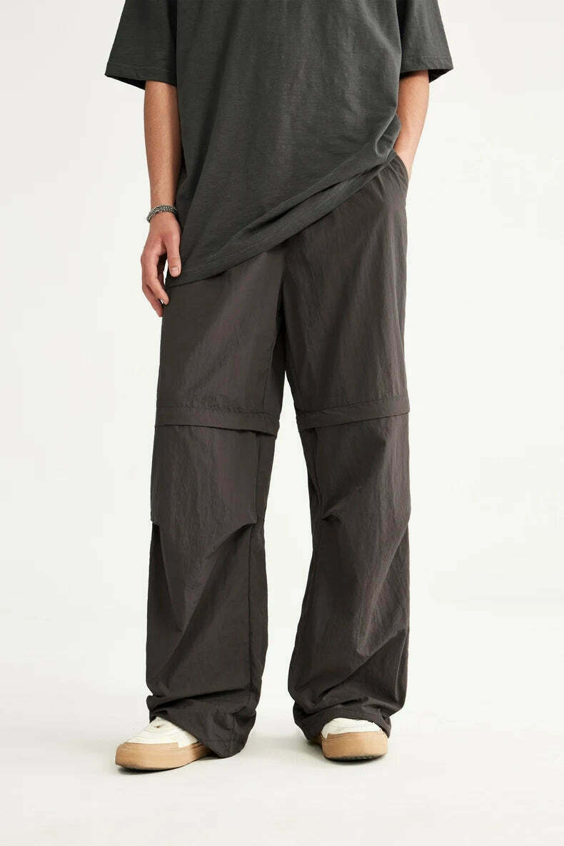 Detachable Waterproof Nylon Shorts/Trousers for Y2K Fashion Enthusiasts