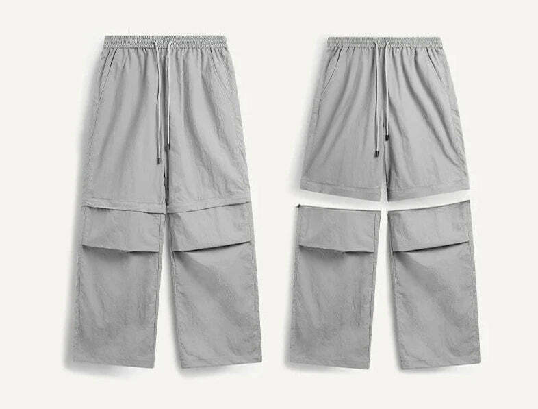 Detachable Waterproof Nylon Shorts/Trousers for Y2K Fashion Enthusiasts