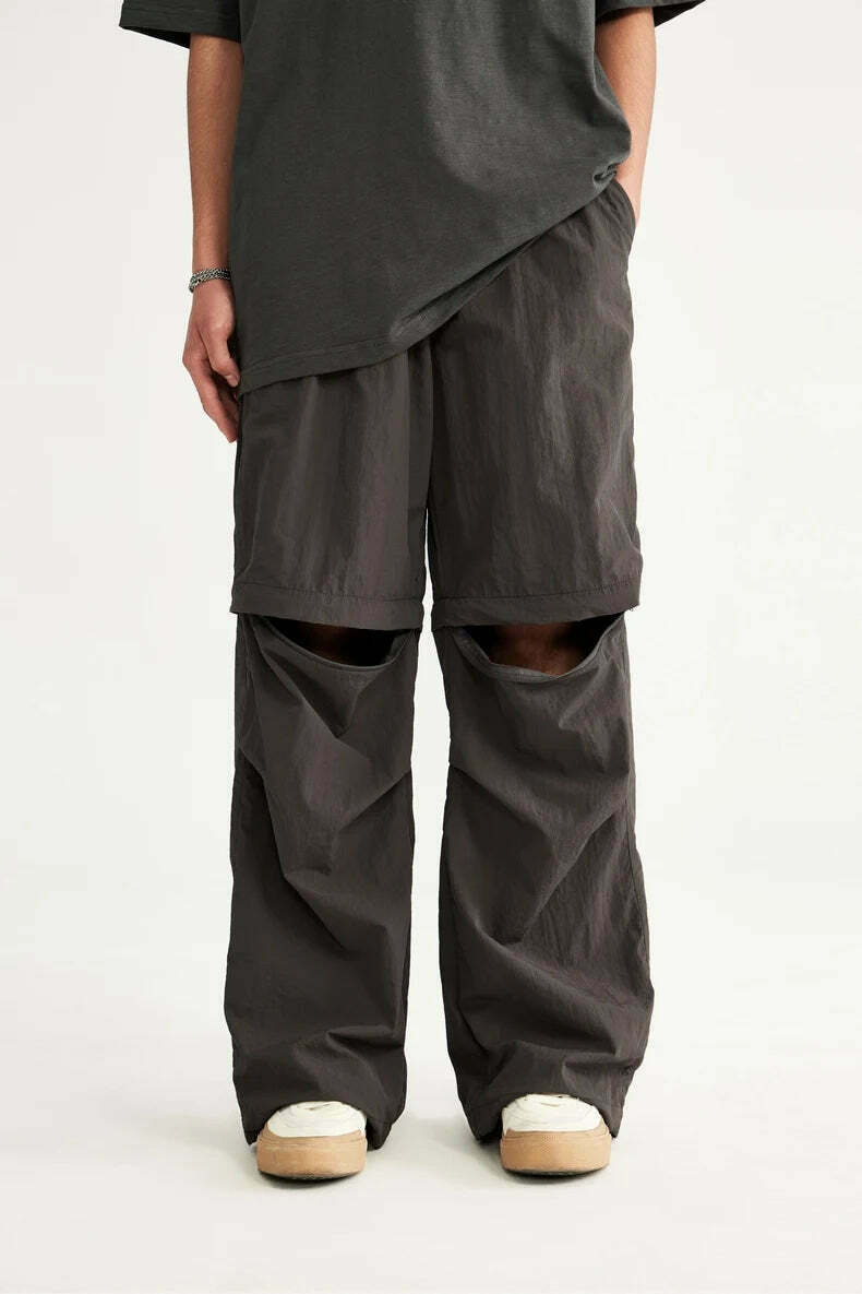 Detachable Waterproof Nylon Shorts/Trousers for Y2K Fashion Enthusiasts