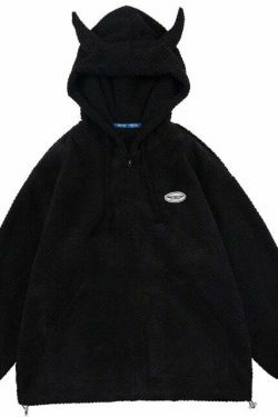 Devil Horns Hoodie - Y2K Fashion Statement with a Coquette Aesthetic Twist for Women