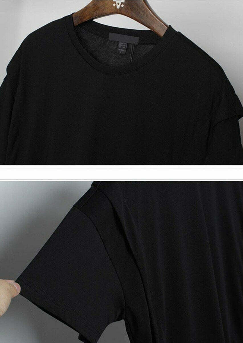 Double Layer Strapped T-Shirt: Y2K Fashion with Coquette & Grunge Aesthetics
