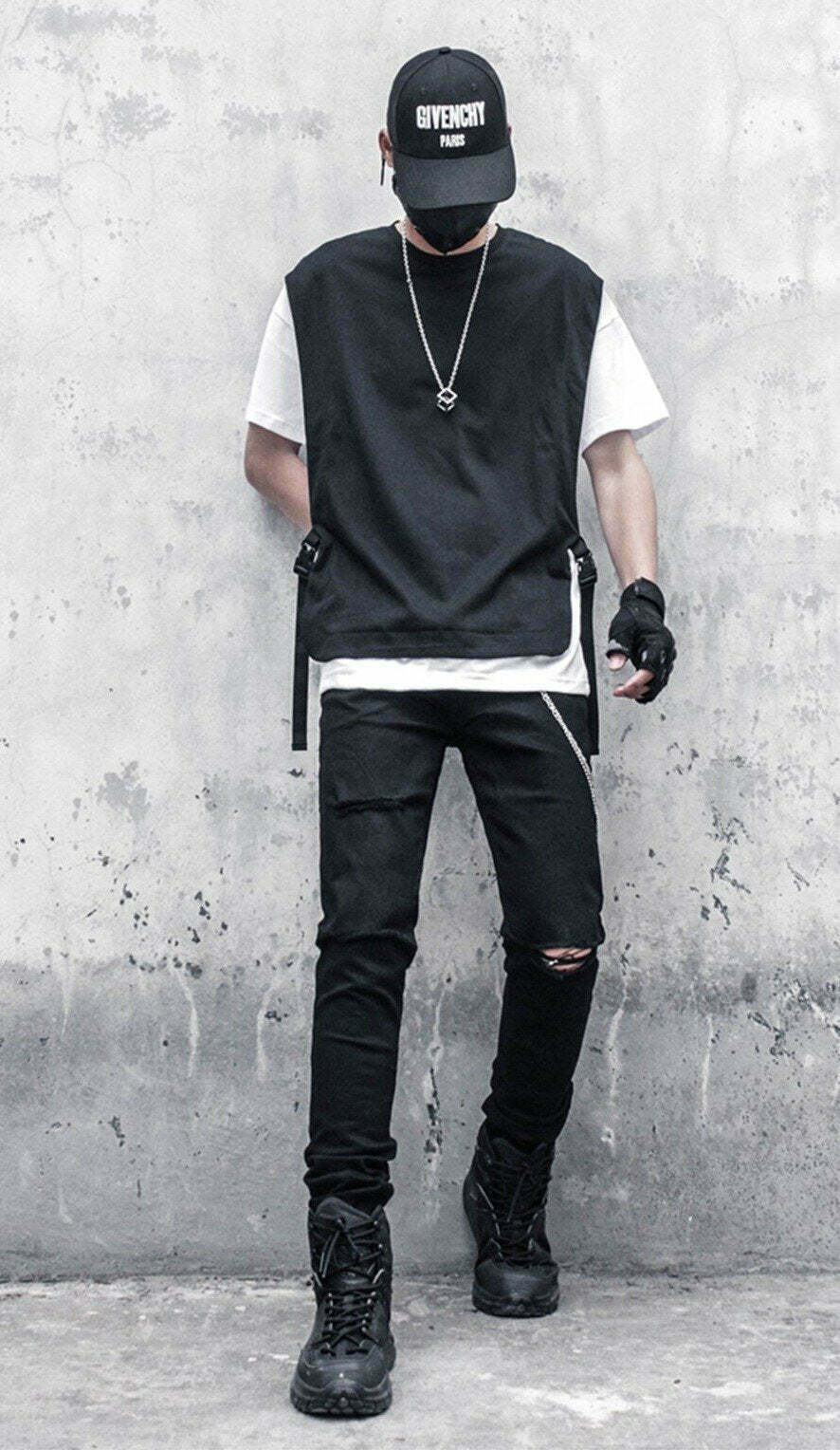 Double Layer Strapped T-Shirt: Y2K Fashion with Coquette & Grunge Aesthetics
