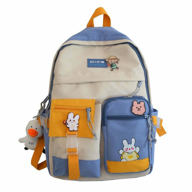 Duck Design Cute School Backpack - Y2K Fashion Aesthetic for Women with Coquette and Grunge Style
