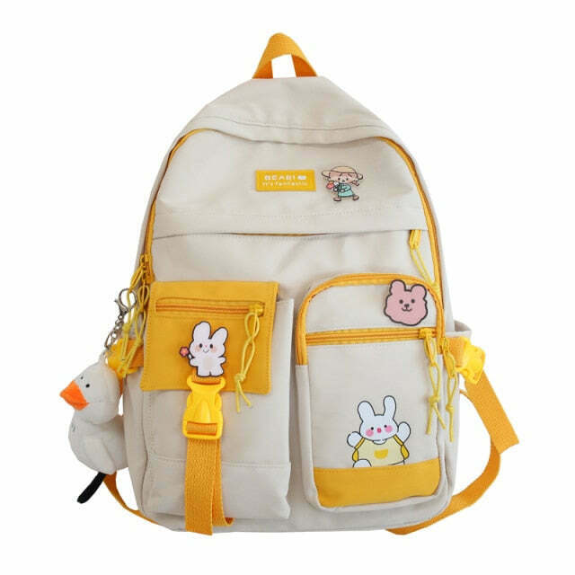 Duck Design Cute School Backpack - Y2K Fashion Aesthetic for Women with Coquette and Grunge Style