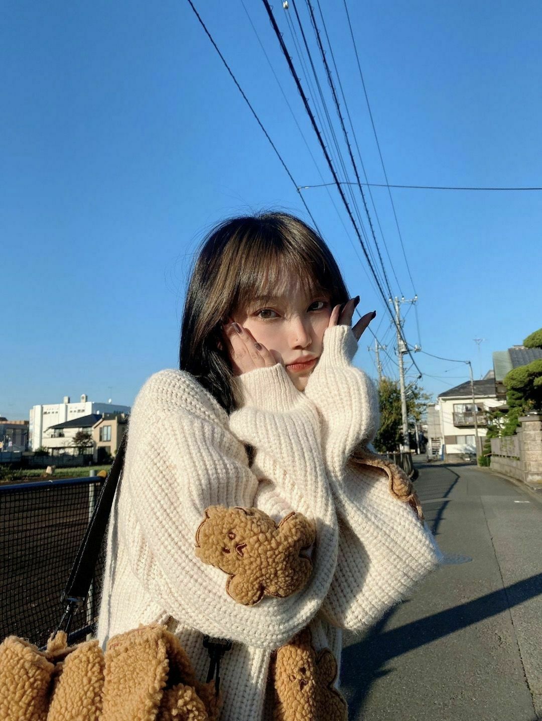 Dusty Bear Knit Pullover - Y2K Aesthetic with Grunge & Coquette Style