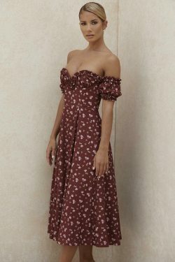 Edel Cottagecore Ruffle Floral Dress - Vintage Y2K Fashion with Coquette Aesthetic