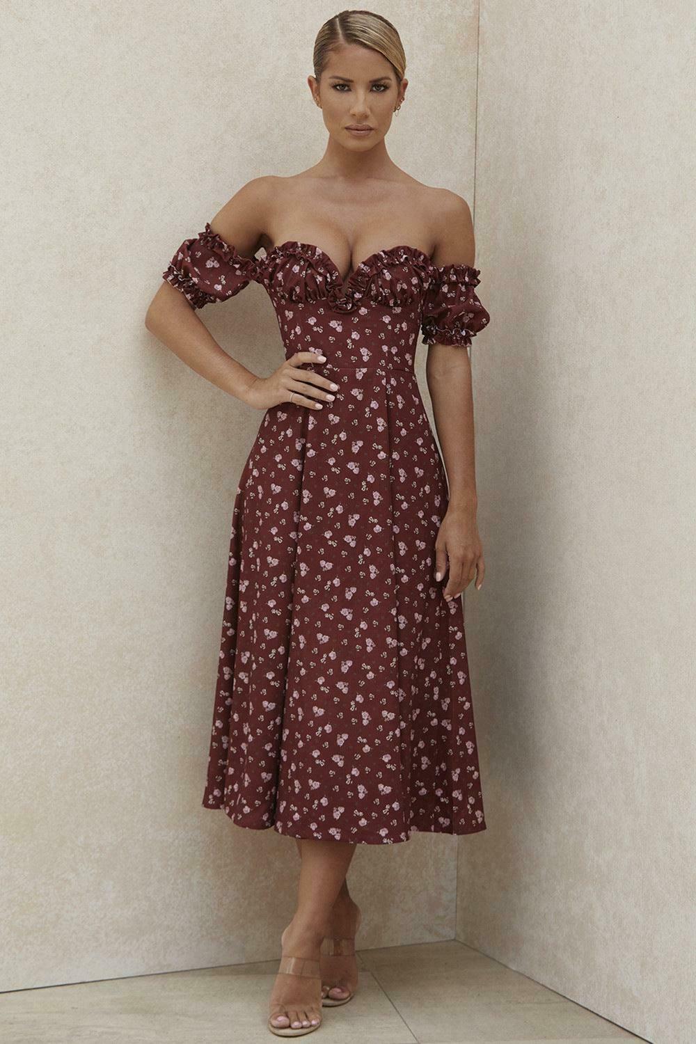 Edel Cottagecore Ruffle Floral Dress - Vintage Y2K Fashion with Coquette Aesthetic