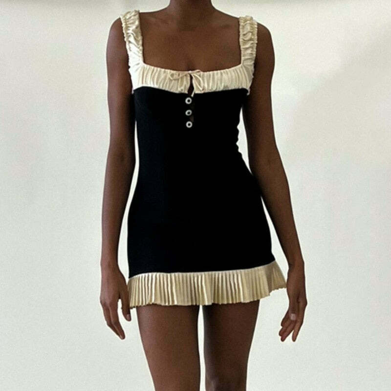 Ethereal Poise Mini Dress: Y2K Fashion with Coquette Aesthetic and Grunge Style