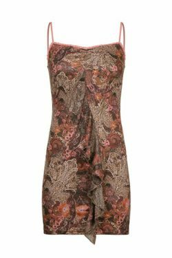 Fairycore Style V Neck Brown Mini Dress - Whimsical Aesthetic for Women's Fashion