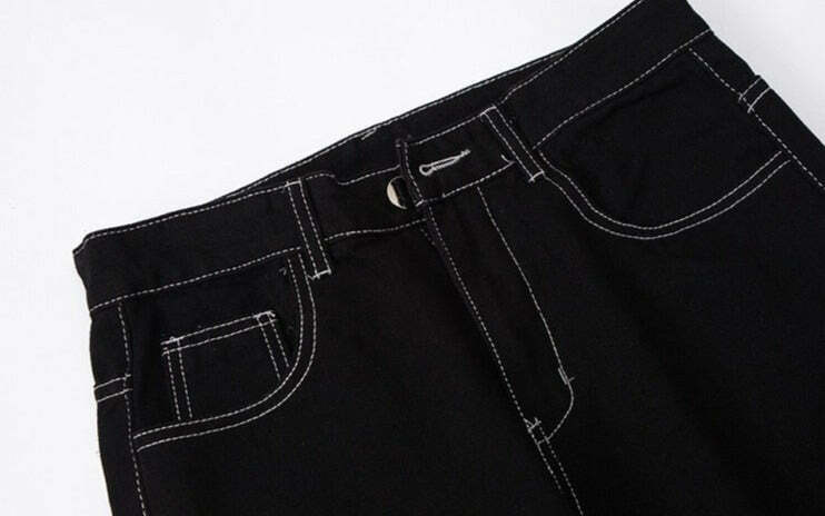 Flame Stitch Jeans: Y2K Fashion Statement with Coquette Aesthetic and Grunge Style