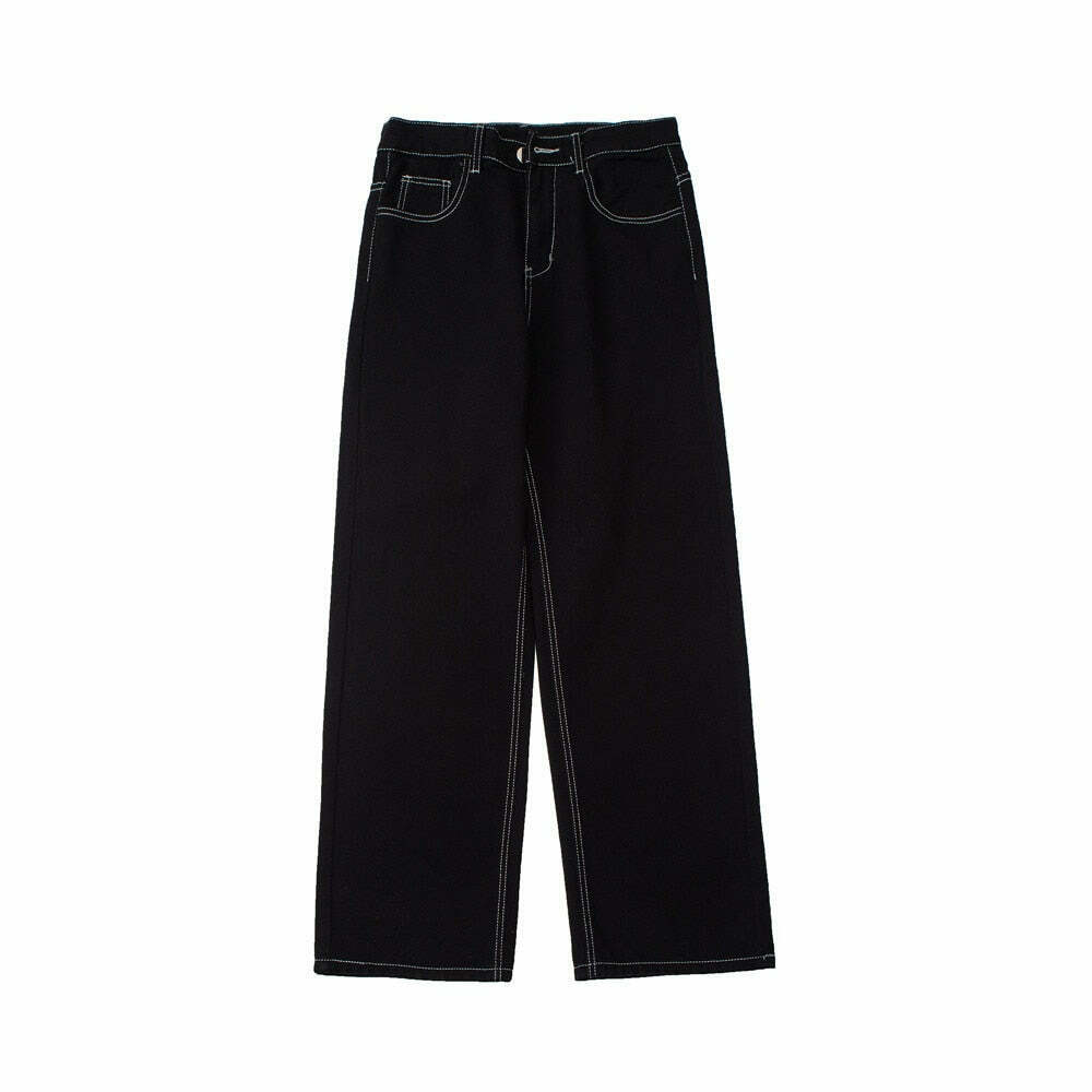 Flame Stitch Jeans: Y2K Fashion Statement with Coquette Aesthetic and Grunge Style