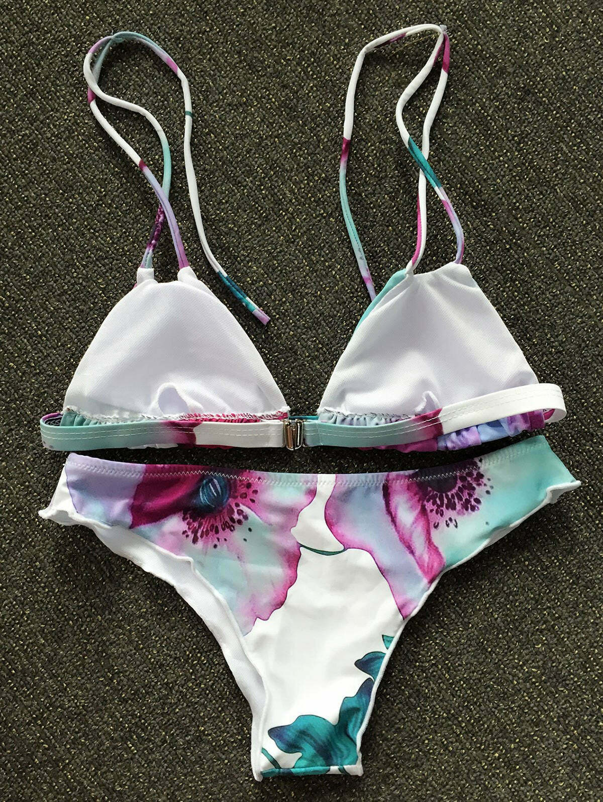 Floral Print Spaghetti Straps Bikini Set - Y2K Fashion Swimwear for Women