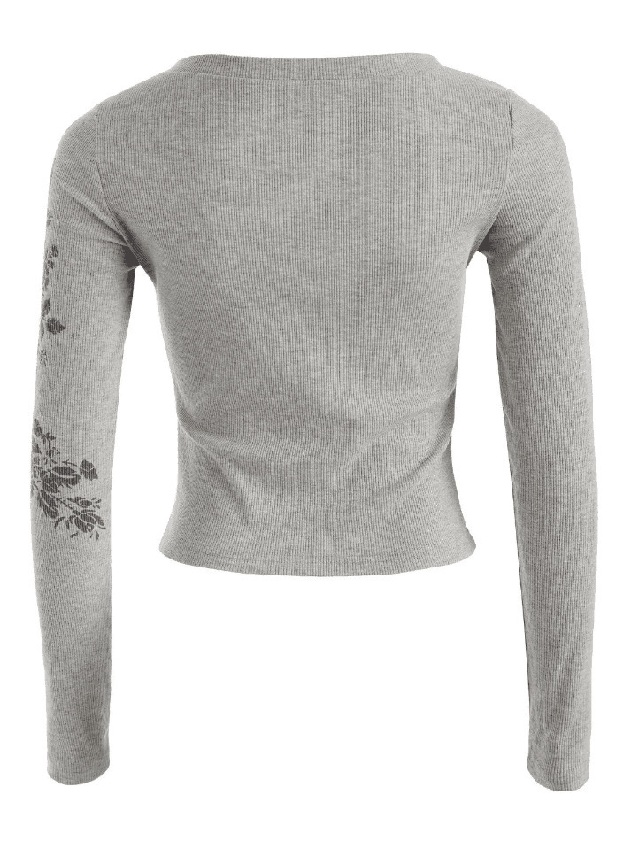 Floral Rhinestone Crop Top: Y2K Aesthetic Fashion with Coquette Style and Grunge Vibes