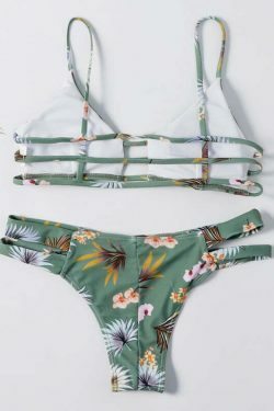 Flower Cutout Denim Cami Bikini Set - Y2K Fashion Swimwear with Coquette & Grunge Aesthetic