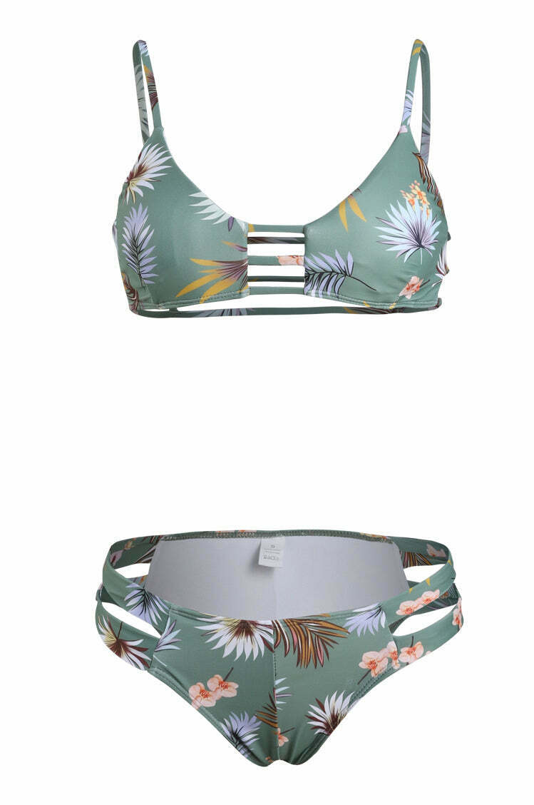 Flower Cutout Denim Cami Bikini Set - Y2K Fashion Swimwear with Coquette & Grunge Aesthetic