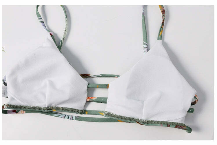 Flower Cutout Denim Cami Bikini Set - Y2K Fashion Swimwear with Coquette & Grunge Aesthetic