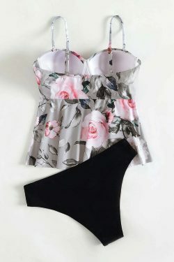 Flower Print Swimsuit Bikini for Y2K Aesthetic Fashion - Coquette & Grunge Style