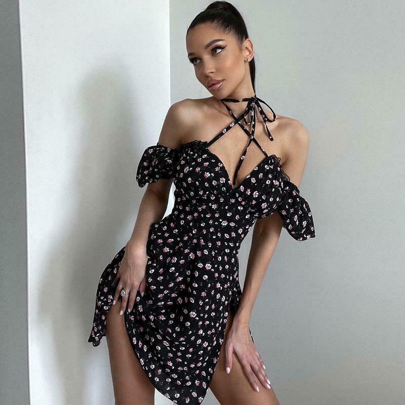French Design Floral Backless Dress - Y2K Fashion Statement with Coquette Aesthetic & Grunge Style
