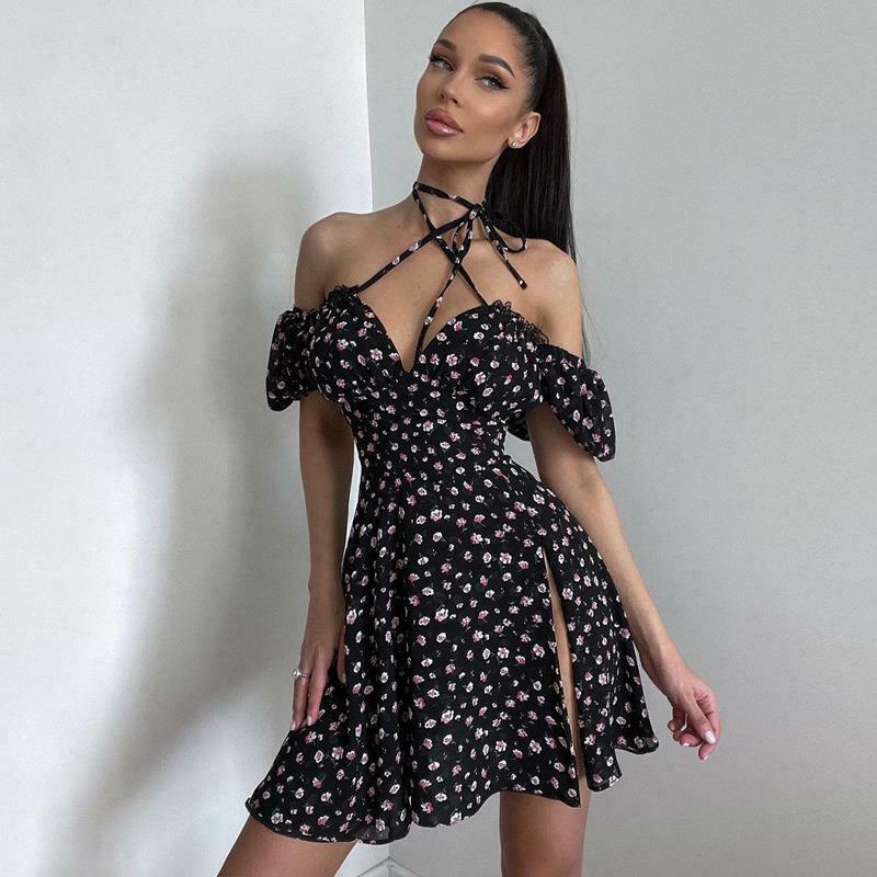 French Design Floral Backless Dress - Y2K Fashion Statement with Coquette Aesthetic & Grunge Style