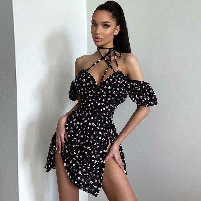 French Design Floral Backless Dress - Y2K Fashion Statement with Coquette Aesthetic & Grunge Style