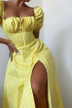 French Floral Backless Midi Dress - Coquette Aesthetic for Women - Y2K Fashion Statement