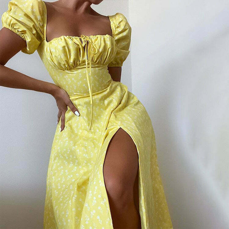 French Floral Backless Midi Dress - Coquette Aesthetic for Women - Y2K Fashion Statement