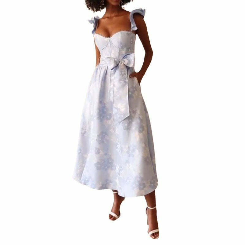 French Retro Floral Print Dress - Y2K Fashion Statement with Coquette Aesthetic & Grunge Style