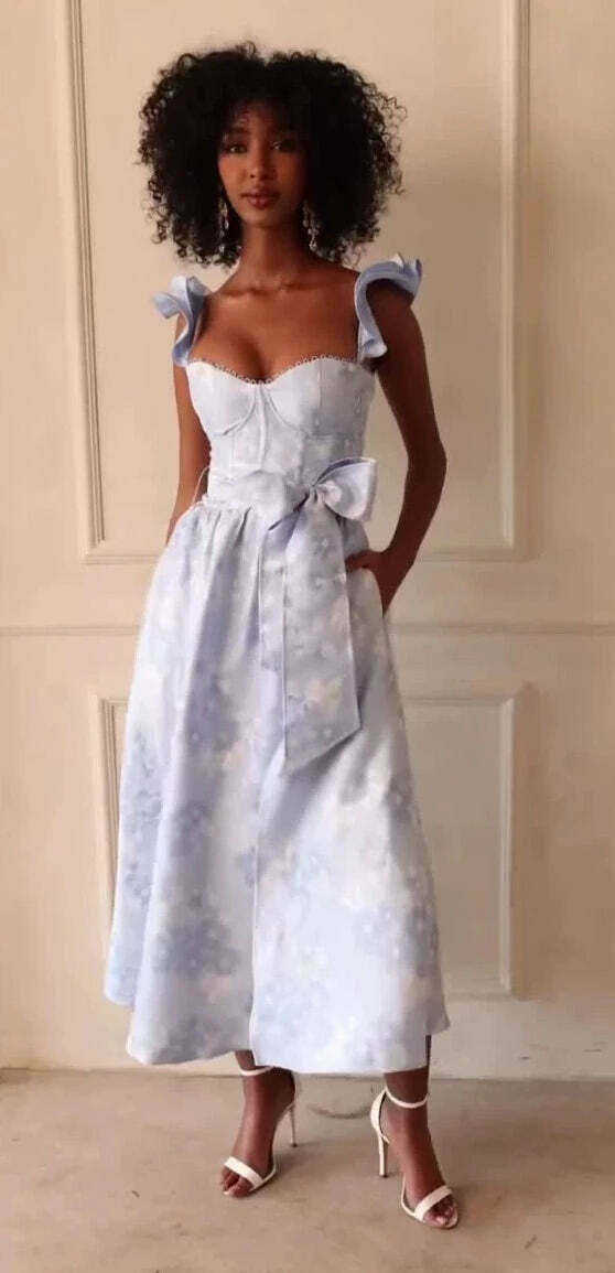 French Retro Floral Print Dress - Y2K Fashion Statement with Coquette Aesthetic & Grunge Style