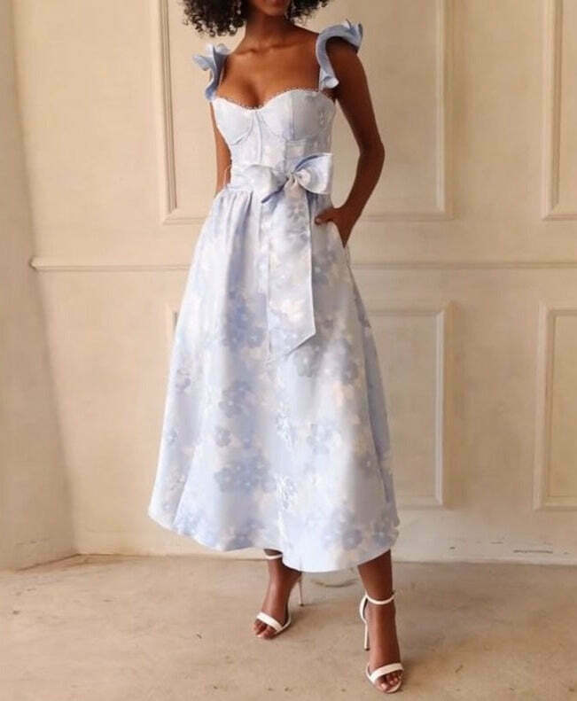 French Retro Floral Print Dress - Y2K Fashion Statement with Coquette Aesthetic & Grunge Style
