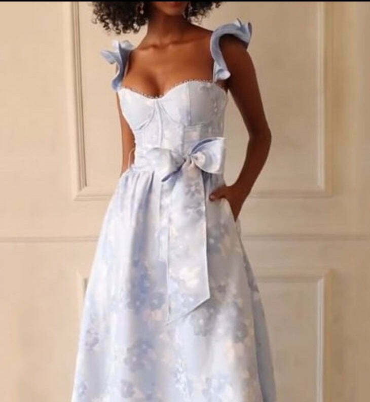 French Retro Floral Print Dress - Y2K Fashion Statement with Coquette Aesthetic & Grunge Style
