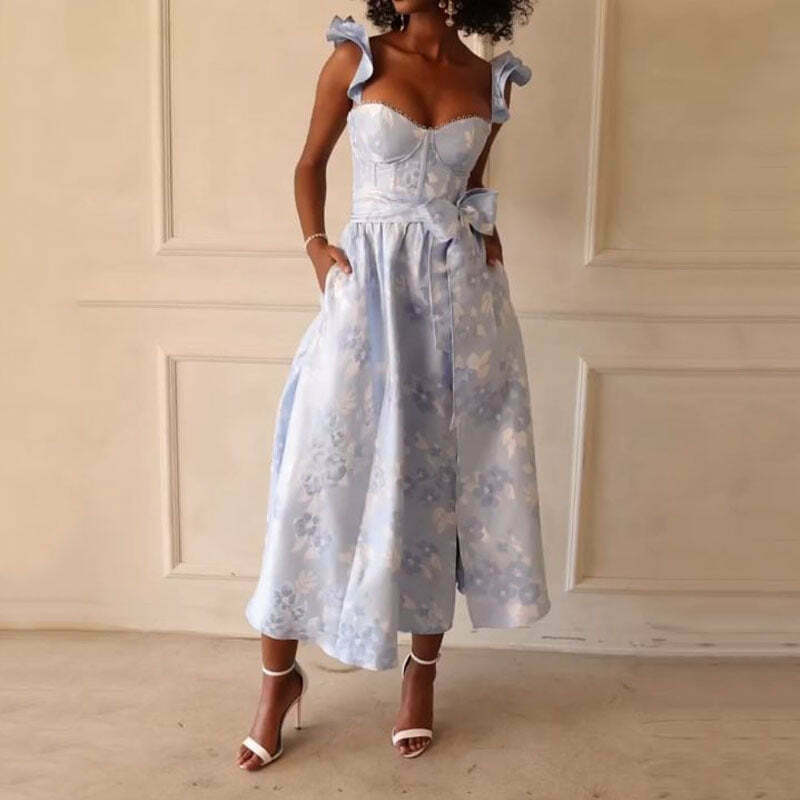 French Retro Floral Print Dress - Y2K Fashion Statement with Coquette Aesthetic & Grunge Style