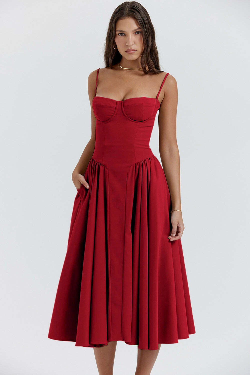French Retro Midi Summer Dress - Y2K Aesthetic Vintage Style for Women