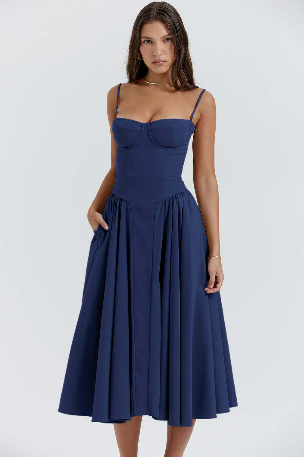 French Retro Midi Summer Dress - Y2K Aesthetic Vintage Style for Women