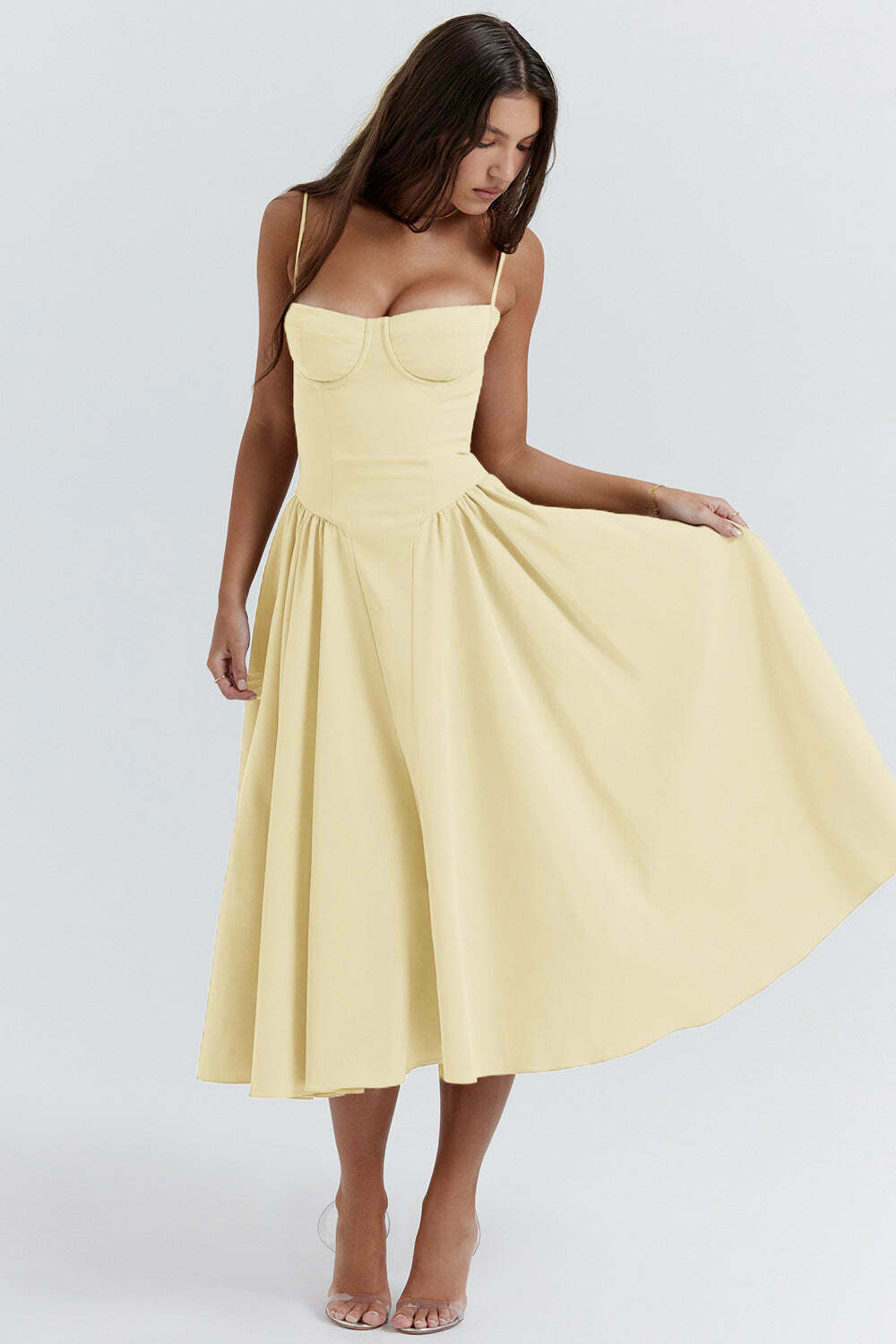 French Retro Midi Summer Dress - Y2K Aesthetic Vintage Style for Women