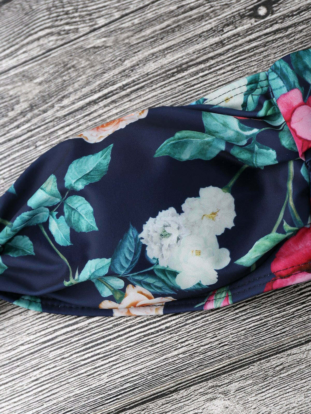 Garden Print Off-The-Shoulder Bikini Set for Y2K Fashion Enthusiasts