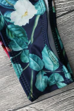 Garden Print Off-The-Shoulder Bikini Set for Y2K Fashion Enthusiasts