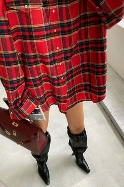 Gingham Gala Checks Shirt - Vintage Y2K Coquette Grunge Aesthetic