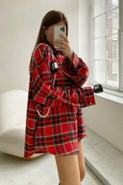 Gingham Gala Checks Shirt - Vintage Y2K Coquette Grunge Aesthetic