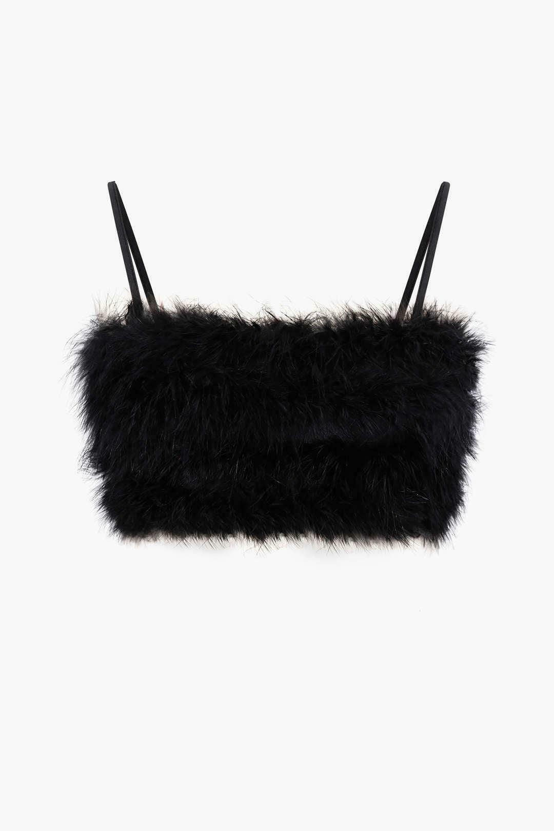 Gothic Feather Crop Cami Top in Black - Y2K Fashion Aesthetic for Women