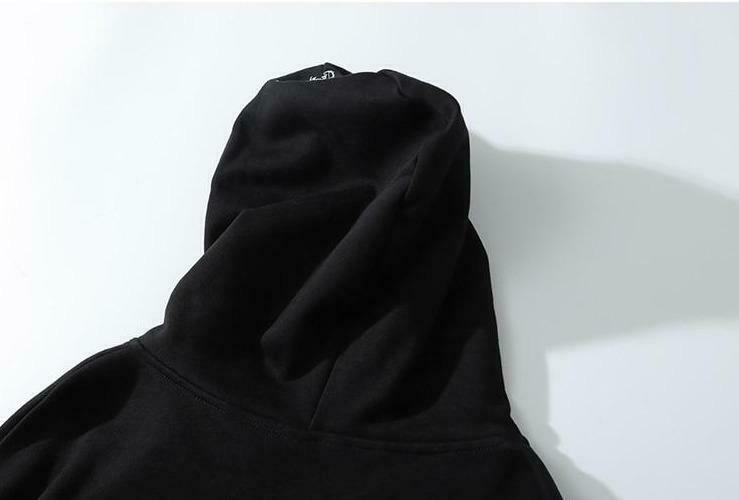 Gothic Print Full Zip Hoodie - Y2K Aesthetic Coquette Style - Grunge Fashion Statement