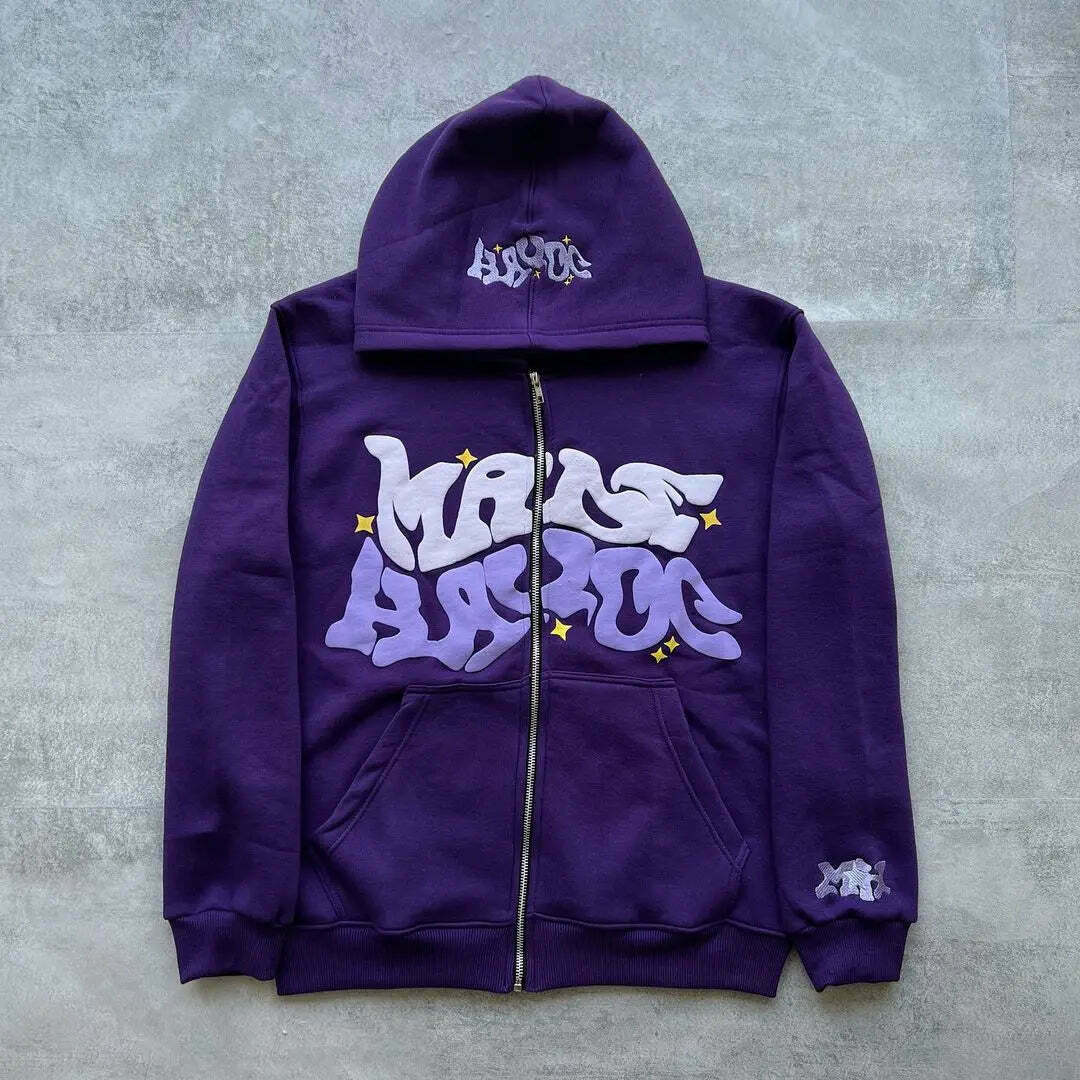 Graffiti Groove Urban Hoodie - Y2K Aesthetic Streetwear for Women