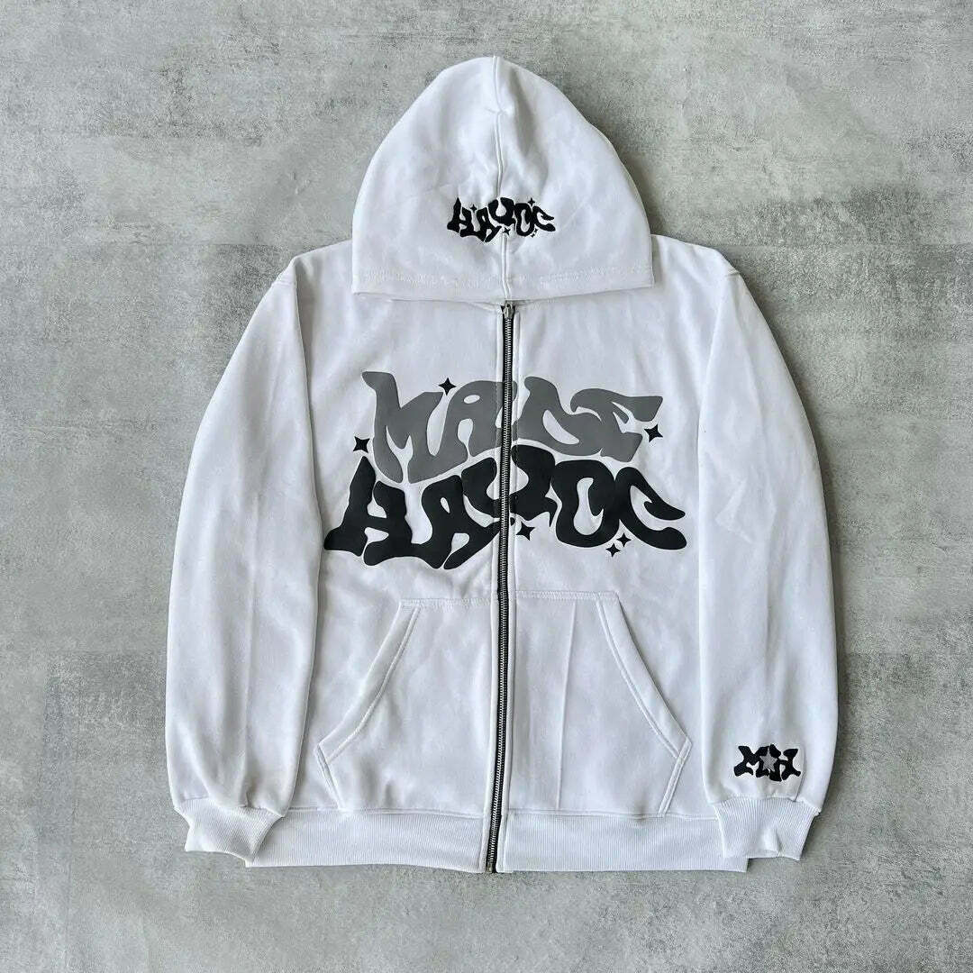 Graffiti Groove Urban Hoodie - Y2K Aesthetic Streetwear for Women