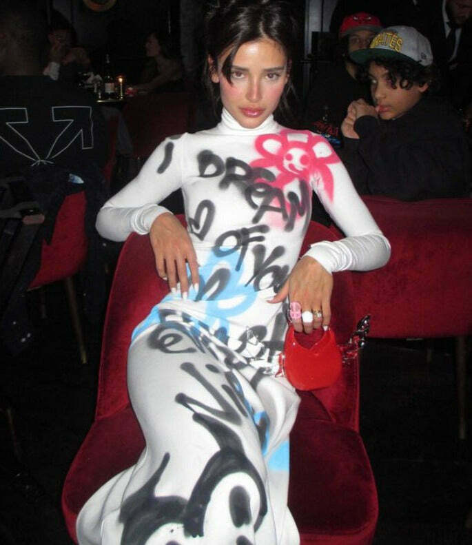 Graffiti Long Sleeve Maxi Dress: Coquette Aesthetic Cover-Up for Women's Y2K Fashion
