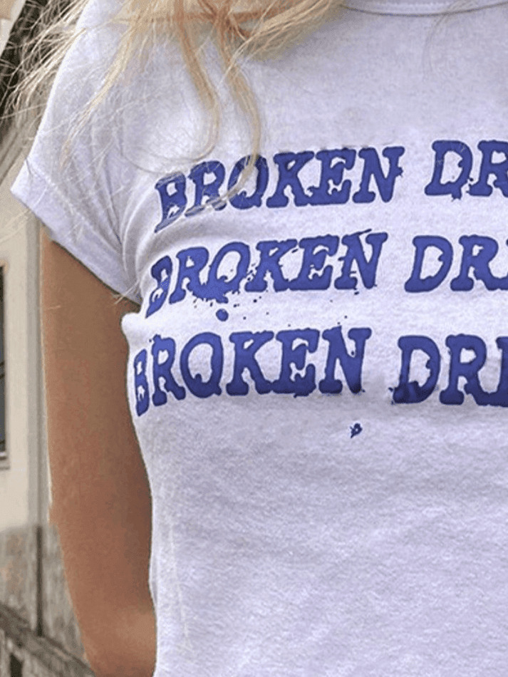 Grunge Aesthetic Broken Dreams Y2K Crop Top - Coquette Style Cargo Skirt Fashion